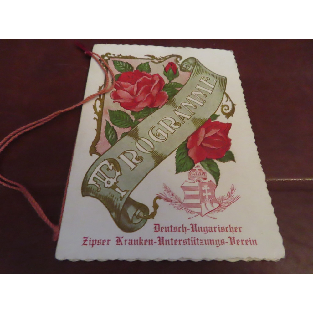 Vintage 1914 Heart PROGRAM Valentine Card GERMAN